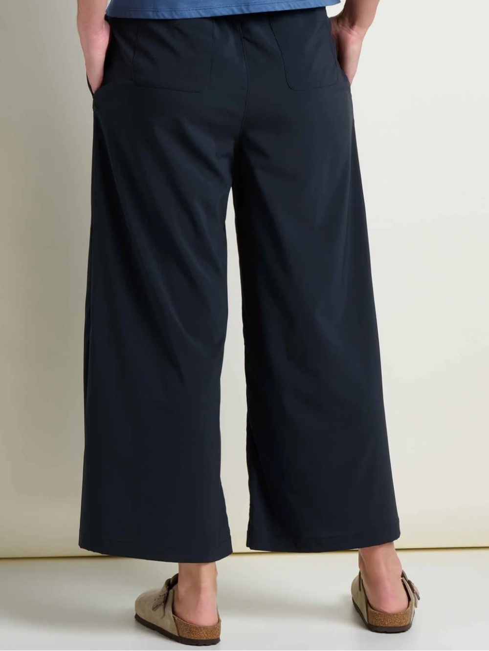 Toad&Co Sunkissed Wide Leg Crop Pant EUC Size L Black - Picture 2 of 5